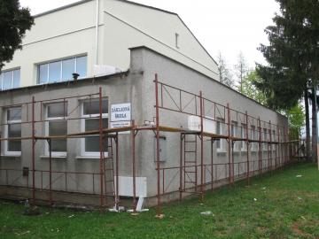 Telocvičňa počas rekonštrukcie Telocvičňa počas rekonštrukcie