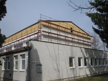 Telocvičňa počas rekonštrukcie Telocvičňa počas rekonštrukcie